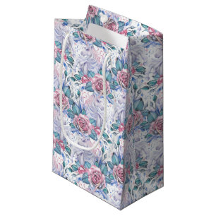 Sacola Para Presentes Pequena Teste padrão do rosa do rosa & do azul