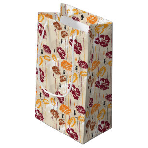 Sacola Para Presentes Pequena Teste padrão floral 4 da elegância abstrata