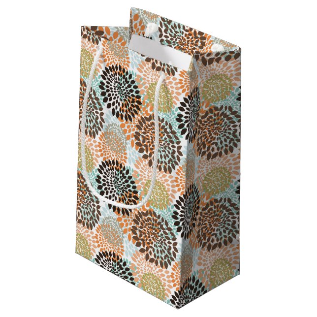 Sacola Para Presentes Pequena Teste padrão floral 7 (Verso inclinado)