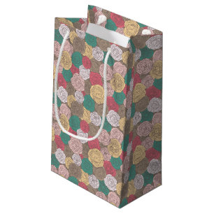 Sacola Para Presentes Pequena Teste padrão floral à moda. Floral brilhante