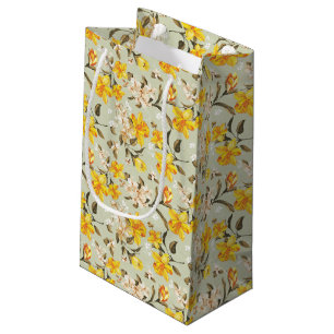 Sacola Para Presentes Pequena Teste padrão floral brilhante bonito à moda