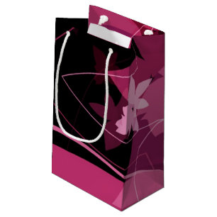 Sacola Para Presentes Pequena Teste padrão floral magenta