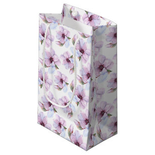 Sacola Para Presentes Pequena Teste padrão floral romântico