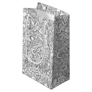 Sacola Para Presentes Pequena Teste padrão médico de B&W