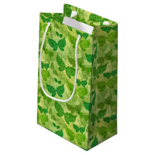 Sacola Para Presentes Pequena Teste padrão verde do primavera
