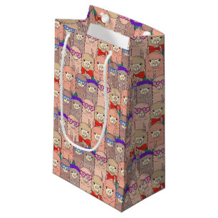 Sacola Para Presentes Pequena Teste padrão vestido na moda do lama