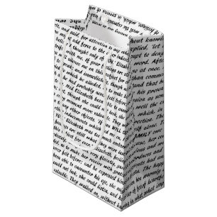 Sacola Para Presentes Pequena Texto do orgulho e do preconceito