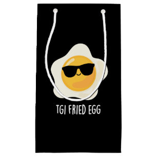 Sacola Para Presentes Pequena TGI Fried Egg Funny Comida Pun Dark BG