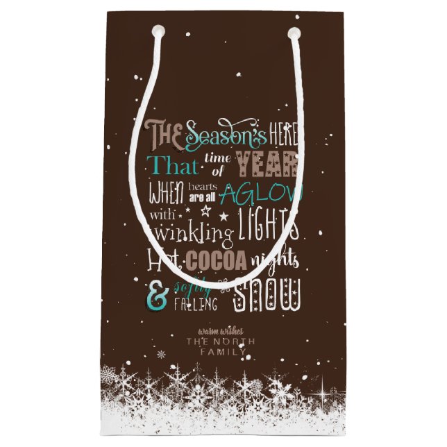 Sacola Para Presentes Pequena The Season Christmas Poem ID593 (Frente)