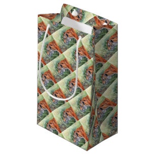 Sacola Para Presentes Pequena Tiger caminhando pela selva