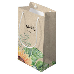 Sacola Para Presentes Pequena Time Groom. Sacos-Presente de Papel de Girassol Kr