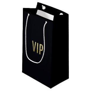 Sacola Para Presentes Pequena Tipografia ostentoso da folha "VIP" da folha