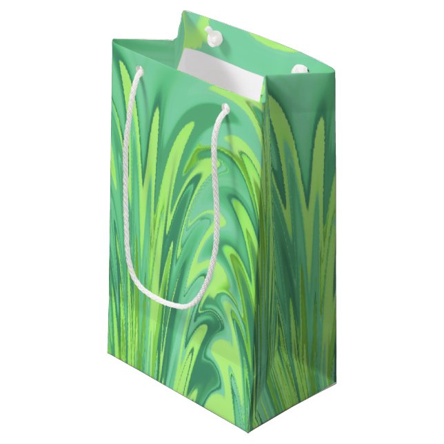 Sacola Para Presentes Pequena Tons Fervorosos de Verde (Frente inclinada)