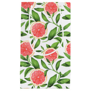 Sacola Para Presentes Pequena Toranjas aquáticas e padrão verde