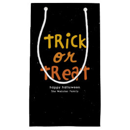 Sacola Para Presentes Pequena Trick ou trata uma festa fofa personalizada do Dia