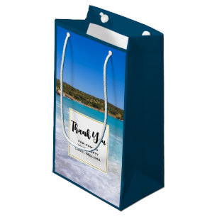 Sacola Para Presentes Pequena Tropical Beach Island Paradise Party Obrigado