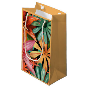 Sacola Para Presentes Pequena tropical/havaiano/floral/floral