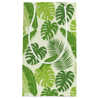 Sacola Para Presentes Pequena Tropical Leaves & Monstera Seamless Pattern