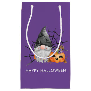 Sacola Para Presentes Pequena Truque ou Tratamento do Gnomo Halloween