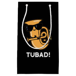 Sacola Para Presentes Pequena Tubad Funny Music Tuba Pun Dark BG