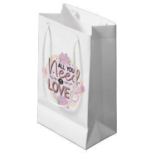Sacola Para Presentes Pequena Tudo o que você precisa é festa de noivado do amor