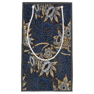 Sacola Para Presentes Pequena Tulipa de William Morris no padrão Willow em azul