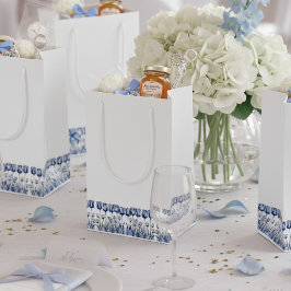 Sacola Para Presentes Pequena Tulipas no Azul Delft
