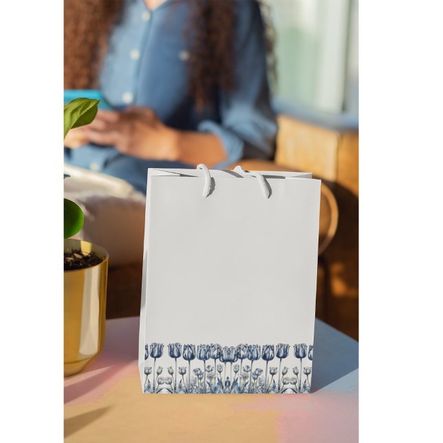 Sacola Para Presentes Pequena Tulipas no Azul Delft (Criador carregado)