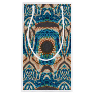 Sacola Para Presentes Pequena Turquesa Dourada Sun Sudoeste Arte
