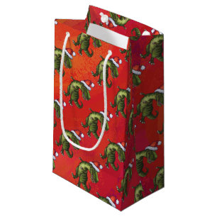 Sacola Para Presentes Pequena Tyrannosaurus Christmas
