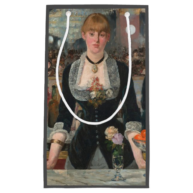 Sacola Para Presentes Pequena Um Bar no Manet Folies-Bergère Edouard (Frente)