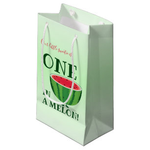 Sacola Para Presentes Pequena Um em um desenho do primeiro aniversário da Melon