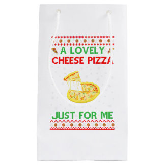 Sacola Para Presentes Pequena Uma Adorável Camisa De Pizza De Queijo Sozinha Eng