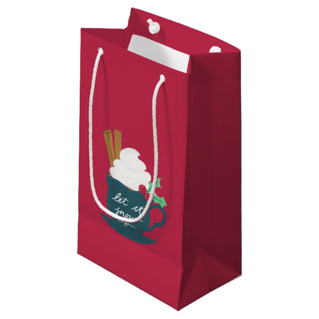Sacola Para Presentes Pequena Uma taça de deixar nevar (Frente inclinada)