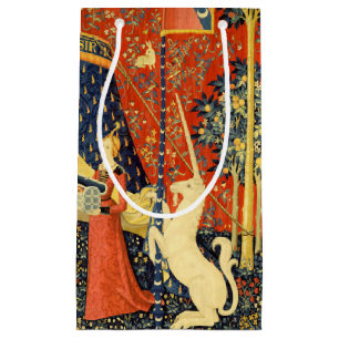 Sacola Para Presentes Pequena Unicorn Tapestries Lady Legend Medieval