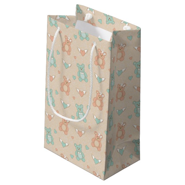 Sacola Para Presentes Pequena Ursinhos de casamento (Verso inclinado)