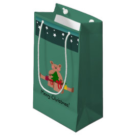Sacola Para Presentes Pequena Urso de Pelúcia com Presentes de Natal