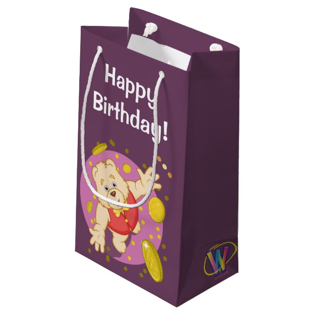 Sacola Para Presentes Pequena Urso de Quizzy (Verso inclinado)