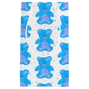Sacola Para Presentes Pequena Urso de Teddy Azul-Cinto