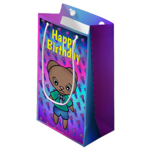 Sacola Para Presentes Pequena Urso de Teddy Bonito para Aniversários