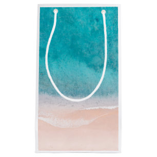 Sacola Para Presentes Pequena Vazio Modelo de costa ao largo da praia areia azul