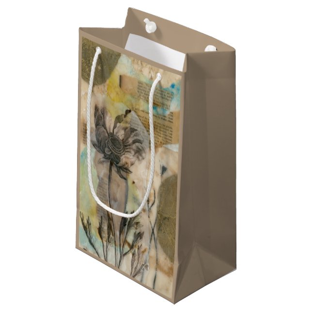 Sacola Para Presentes Pequena Vellum Floral II (Frente inclinada)