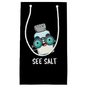 Sacola Para Presentes Pequena Ver Sal Engraçado Sal Sal Pun Dark BG