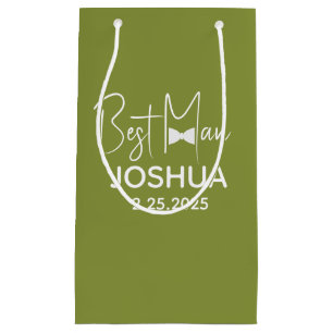Sacola Para Presentes Pequena Verde Elegante De Casamento Personalizado