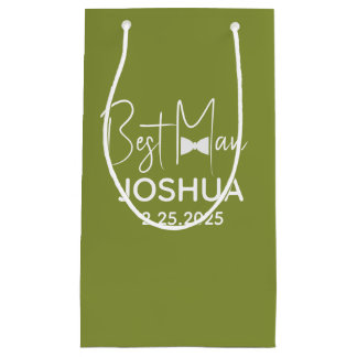 Sacola Para Presentes Pequena Verde Elegante De Casamento Personalizado