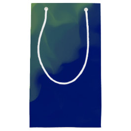 Sacola Para Presentes Pequena Verde Fumê e Azul Escuro