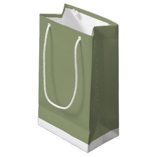 Sacola Para Presentes Pequena Verde Salvia Neutro Elegante Cor Sólida Simples