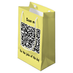 Sacola Para Presentes Pequena Verifique-me a Piada do código QR do dia