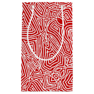 Sacola Para Presentes Pequena Vermelho de impressão digital