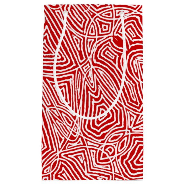 Sacola Para Presentes Pequena Vermelho de impressão digital (Frente)